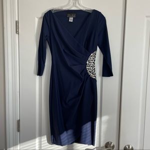 Alex Evenings Embellished Ruched Sheath Dress - Size 4